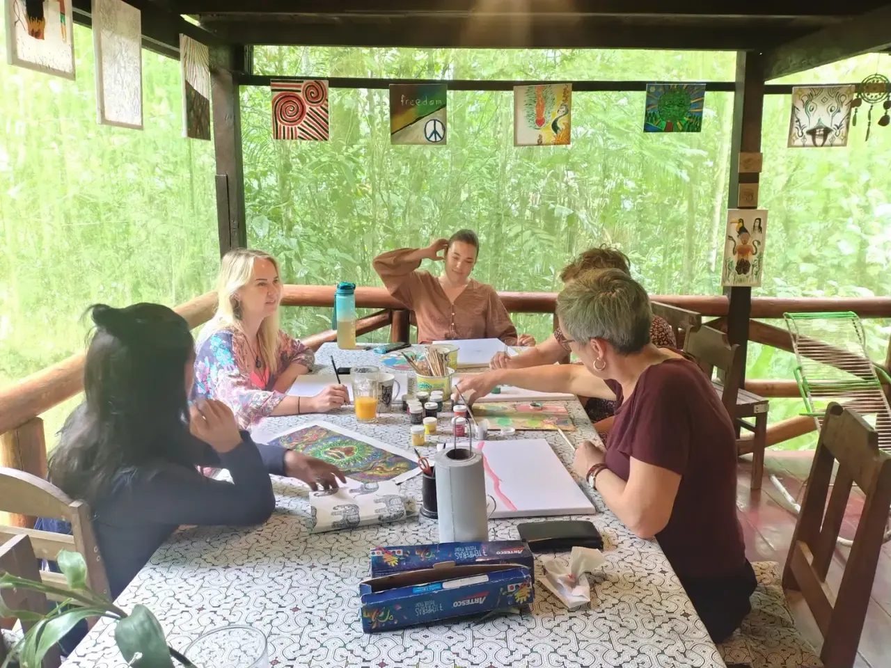 Life at Ayaselva — a moment from the jungle, the maloka, or a retreat.